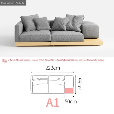 Fabric sofa Japanese style large apartment VillauType corner module combination sofa living room modern minimalist
