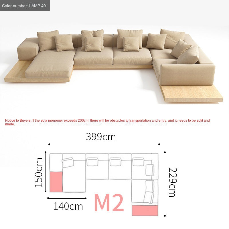 Fabric sofa Japanese style large apartment VillauType corner module combination sofa living room modern minimalist