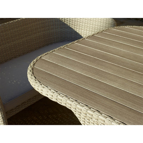 Nutmeg Rattan 8 Seater Balcony Set with Tree-Free Top, Parasol & Basegarden