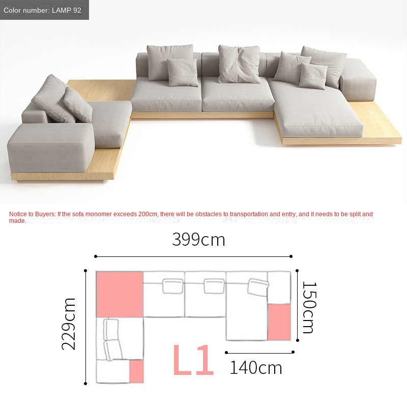 Fabric sofa Japanese style large apartment VillauType corner module combination sofa living room modern minimalist