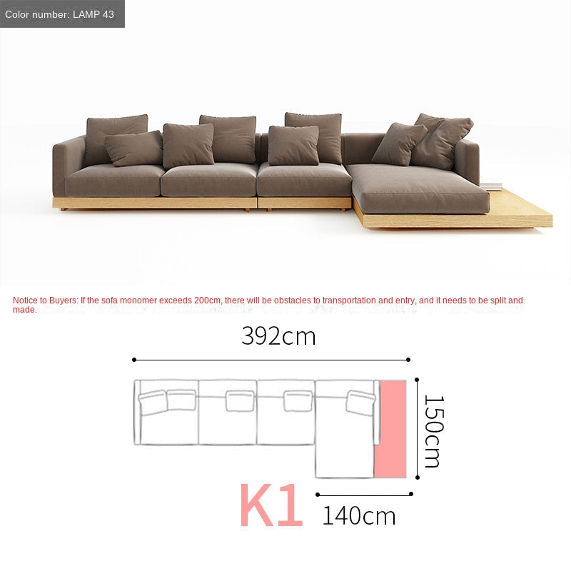 Fabric sofa Japanese style large apartment VillauType corner module combination sofa living room modern minimalist