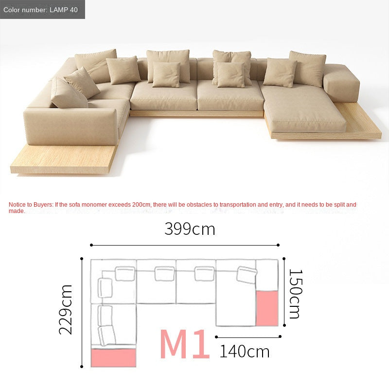 Fabric sofa Japanese style large apartment VillauType corner module combination sofa living room modern minimalist
