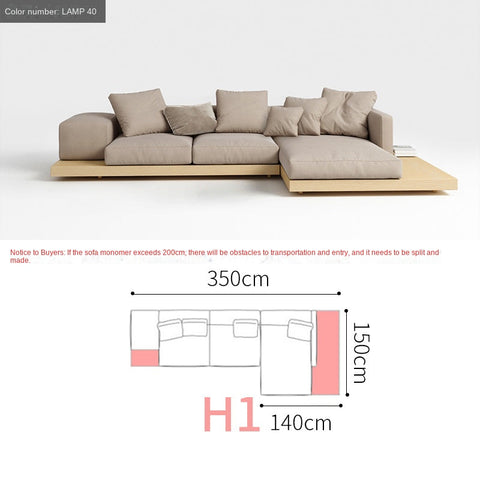 Fabric sofa Japanese style large apartment VillauType corner module combination sofa living room modern minimalist