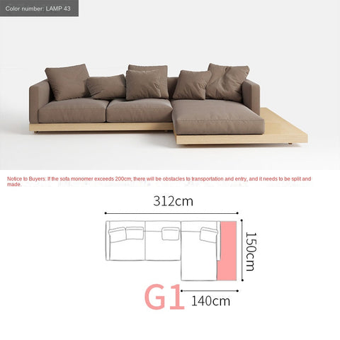 Fabric sofa Japanese style large apartment VillauType corner module combination sofa living room modern minimalist