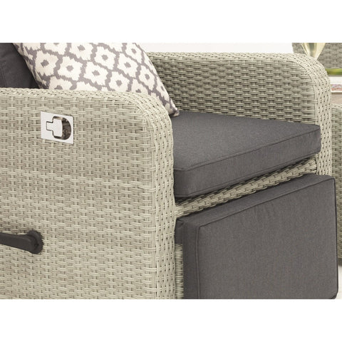 Cloud Rattan Recliner Set with Integrated Footstools & Side Tablegarden