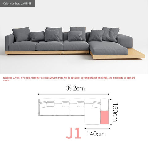 Fabric sofa Japanese style large apartment VillauType corner module combination sofa living room modern minimalist