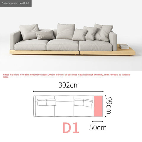 Fabric sofa Japanese style large apartment VillauType corner module combination sofa living room modern minimalist