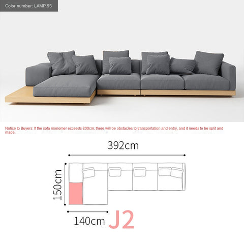 Fabric sofa Japanese style large apartment VillauType corner module combination sofa living room modern minimalist