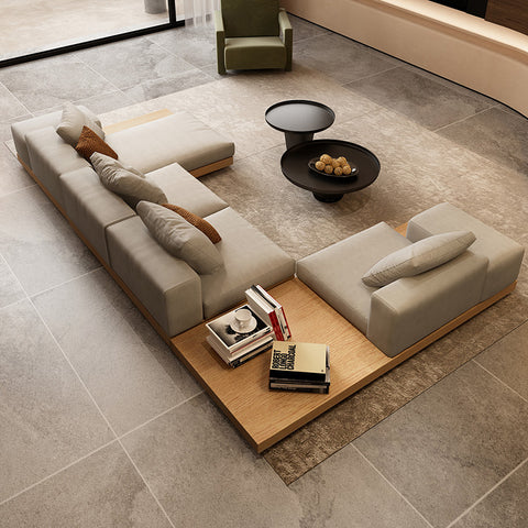 Fabric sofa Japanese style large apartment VillauType corner module combination sofa living room modern minimalist
